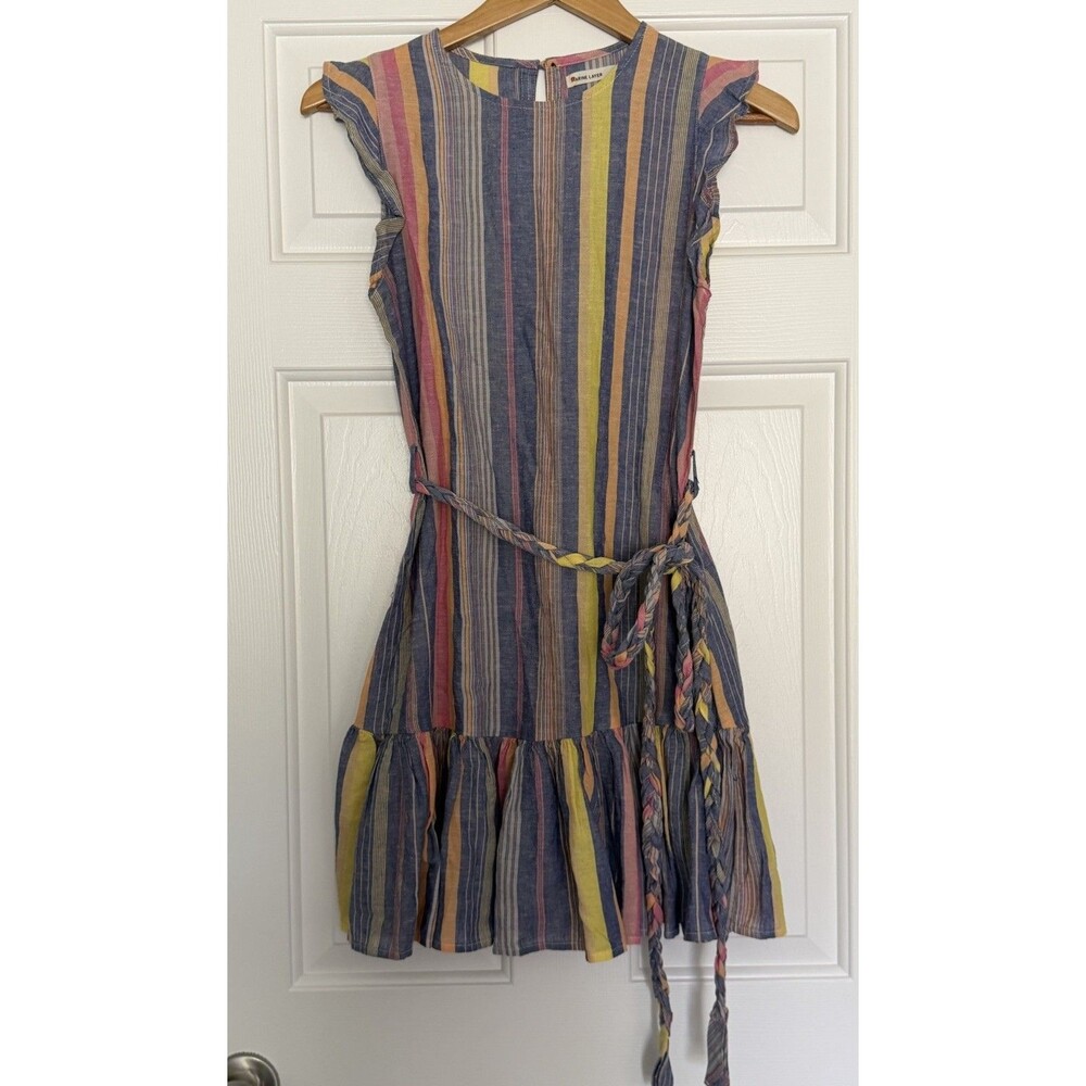 Marine Layer Striped Mini Dress in Blue, Yellow & Pink